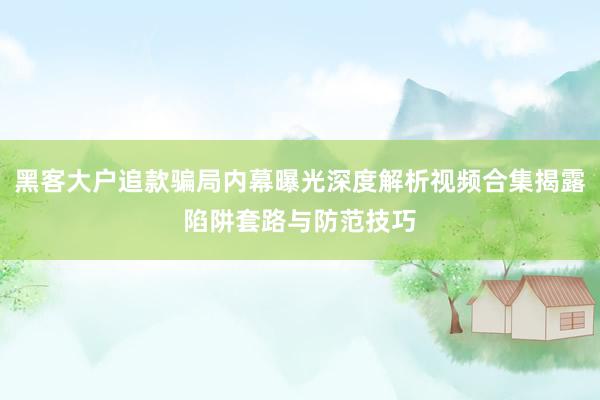 黑客大户追款骗局内幕曝光深度解析视频合集揭露陷阱套路与防范技巧
